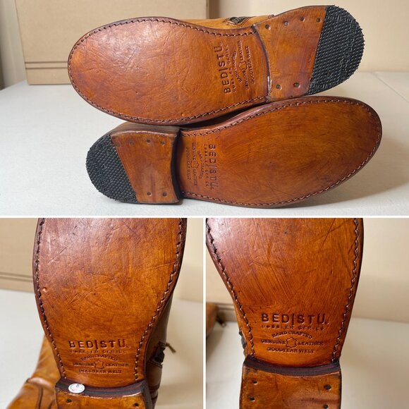 BED STU Tess Tan Leather Tall Riding Boots BedStu Size 7 - Picture 8 of 16